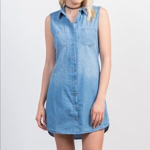 GAP Blue Denim Sleeveless Dress